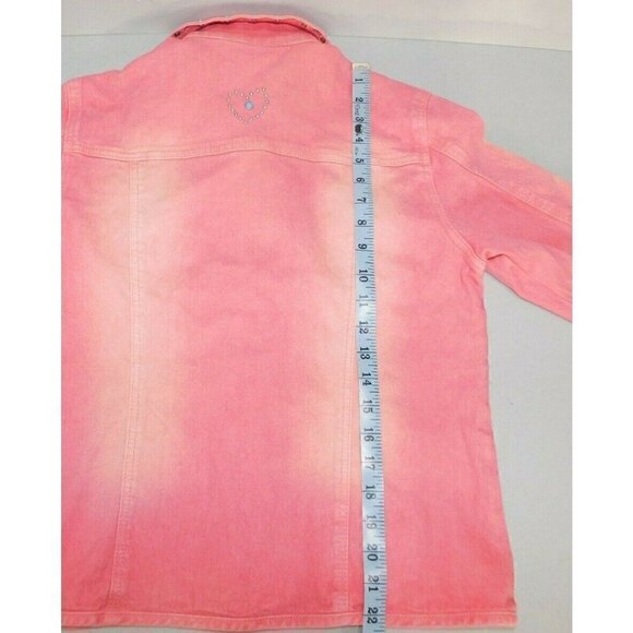 DIANE GILMAN pink jean jacket with bedazzled bling stones, woman's size XS - Picture 3 of 7